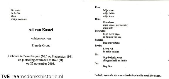 Ad van Kastel- Fran de Groot